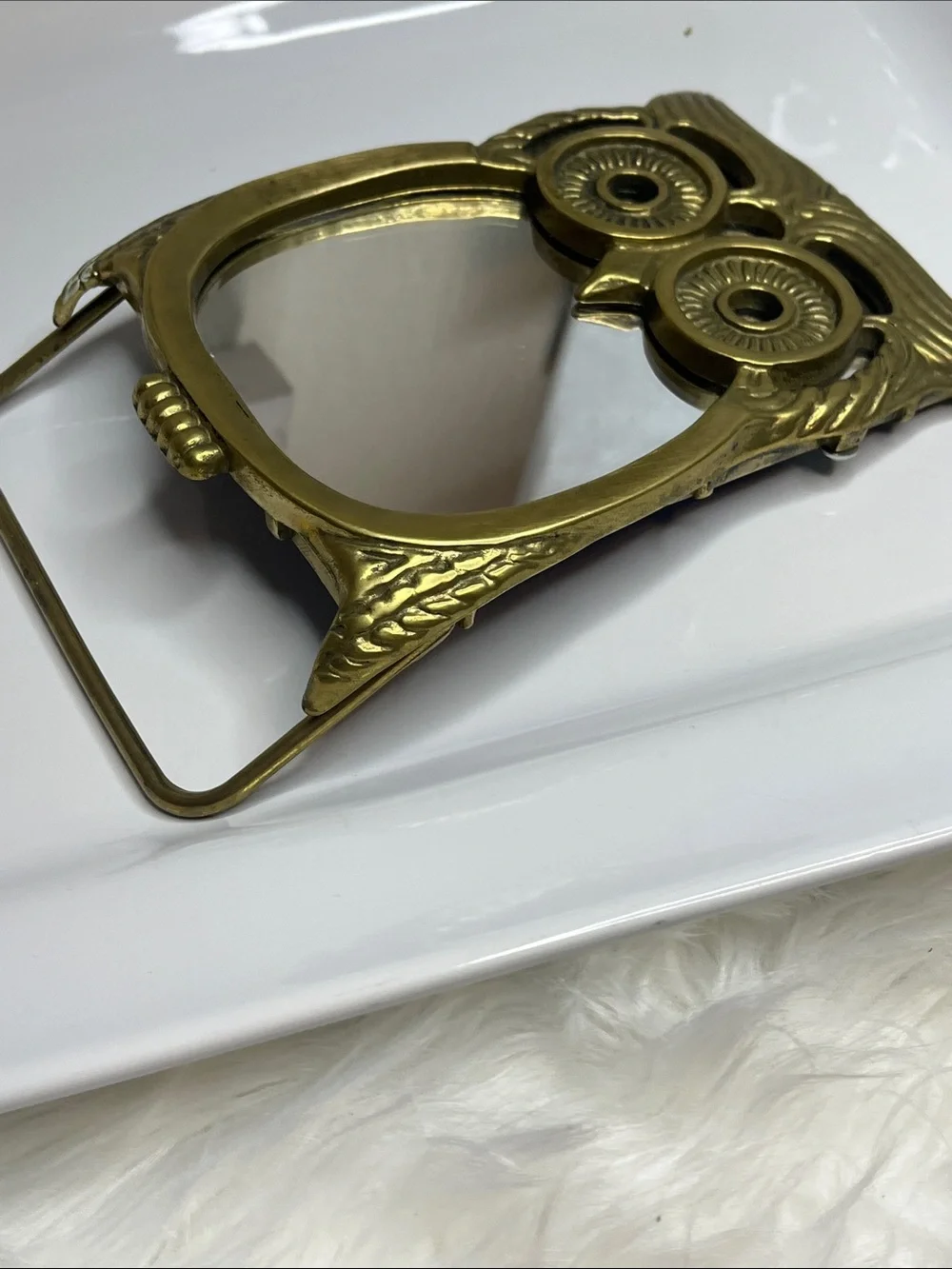 Gucci Brass Owl Mirror - Gold Tone